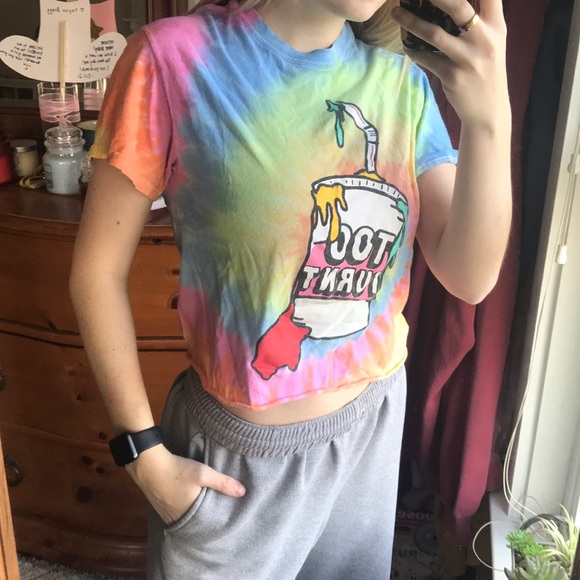 tie dye “too turnt” graphic tee - Picture 1 of 2